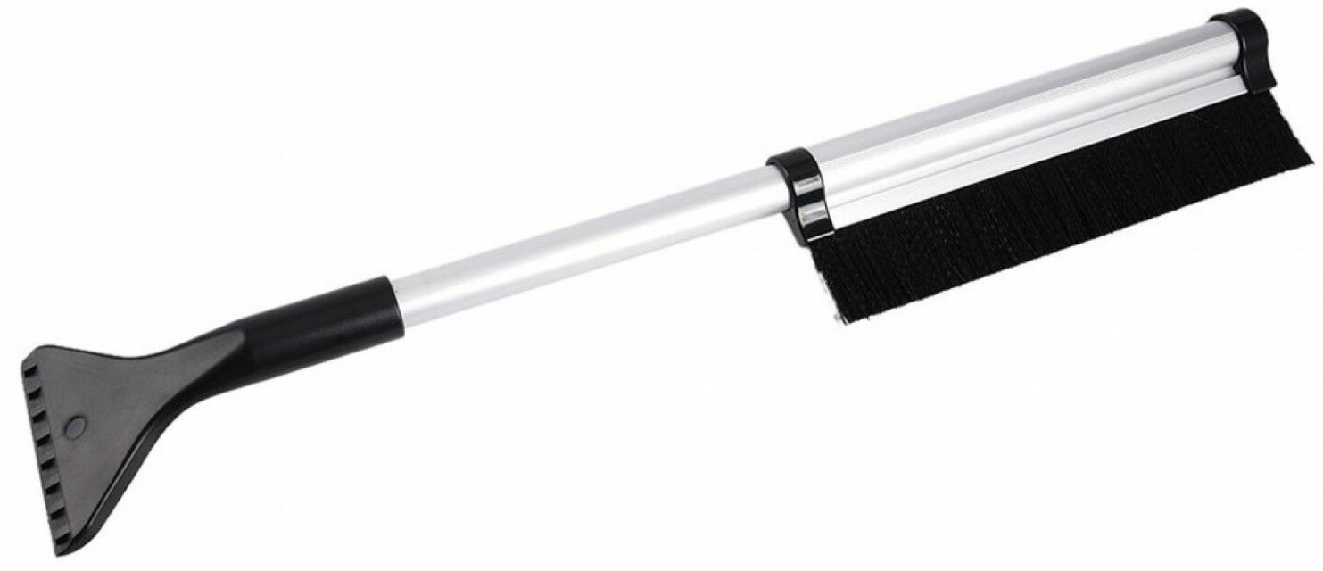 Isskrapa med borste och teleskopskaft, Silver