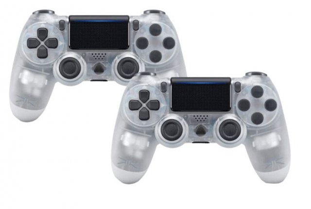 2 -pack Trådlös handkontroll kompatibel med PS4, Transparent