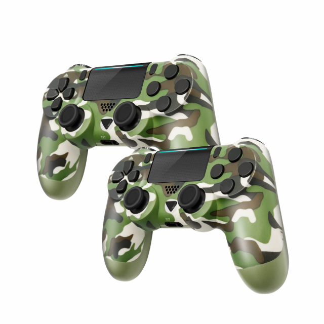 2-pack Trådlös handkontroll kompatibel med PS4, Militärgrön