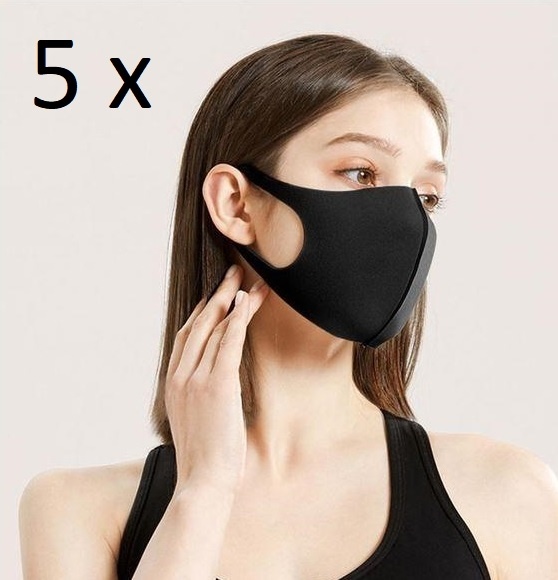 5-pack Tvättbar Skyddsmask/Munskydd Lyx
