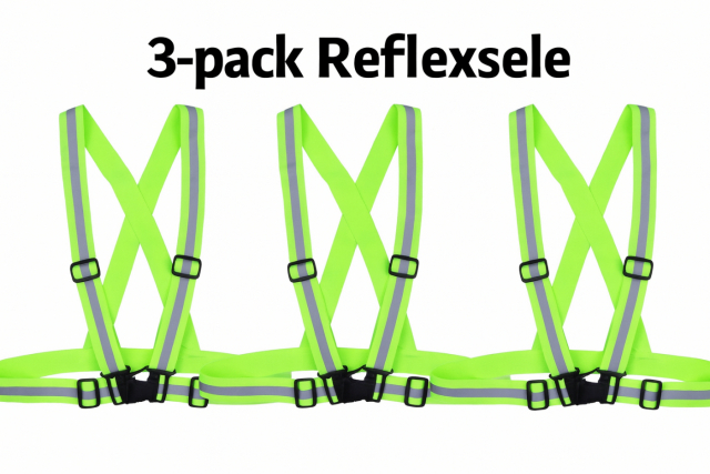 3-pack Reflexsele/Reflexväst, Gul