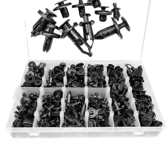 Fästelement till bil 280 delar, Svart