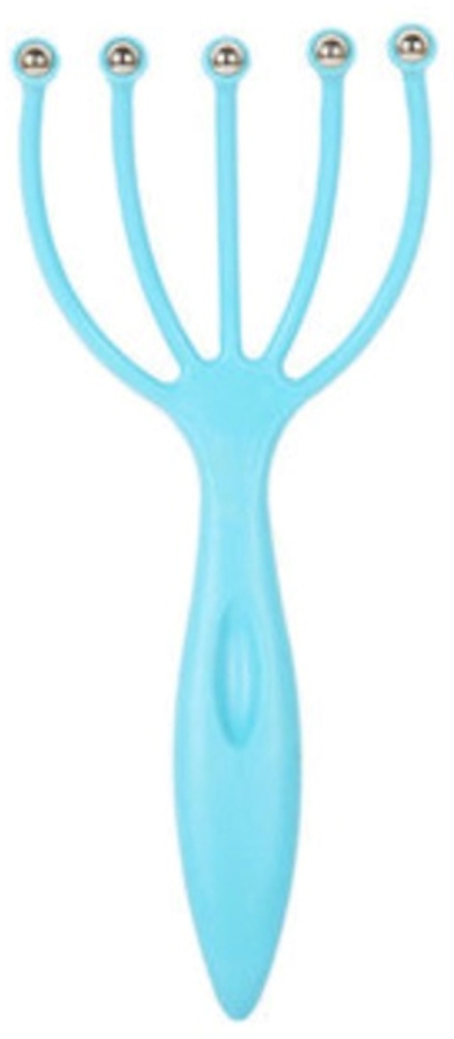 Skalpmassage med metallbollar, Blå