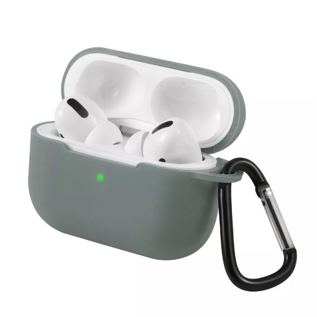 Silikonskal med krok till Airpods Pro, Grå