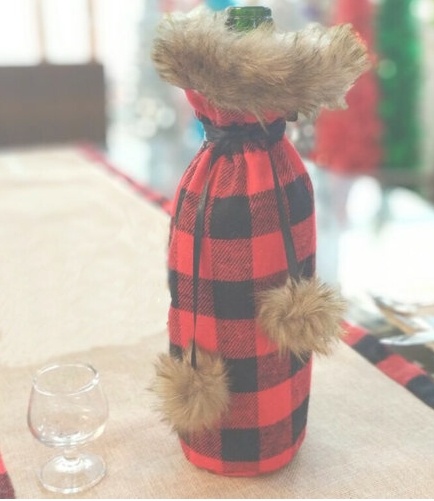 Överdrag till vinflaska, Röd