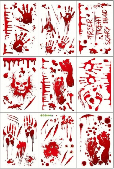 Blodiga väggdekorationer med halloweenmotiv, 30x20