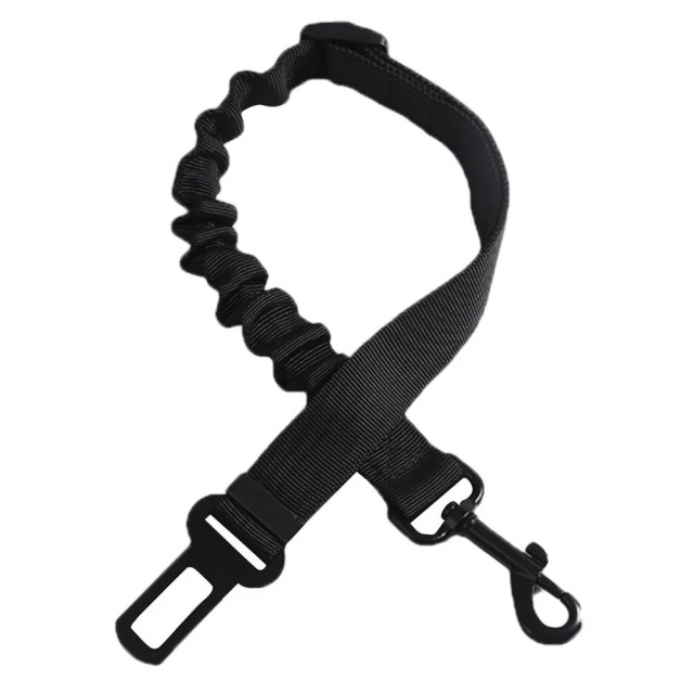 Koppel med säkerhetsbältes-adapter för husdjur, Svart