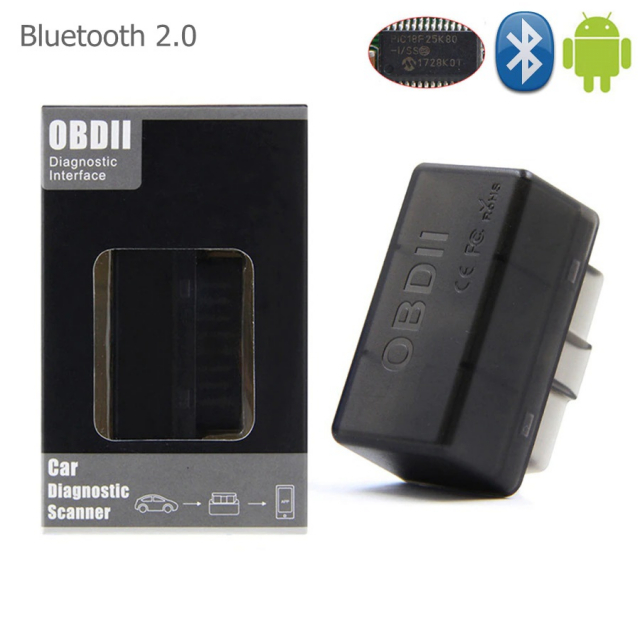 Felkodsläsare Super Mini ELM327 OBD2 Bluetooth 2.0, Svart