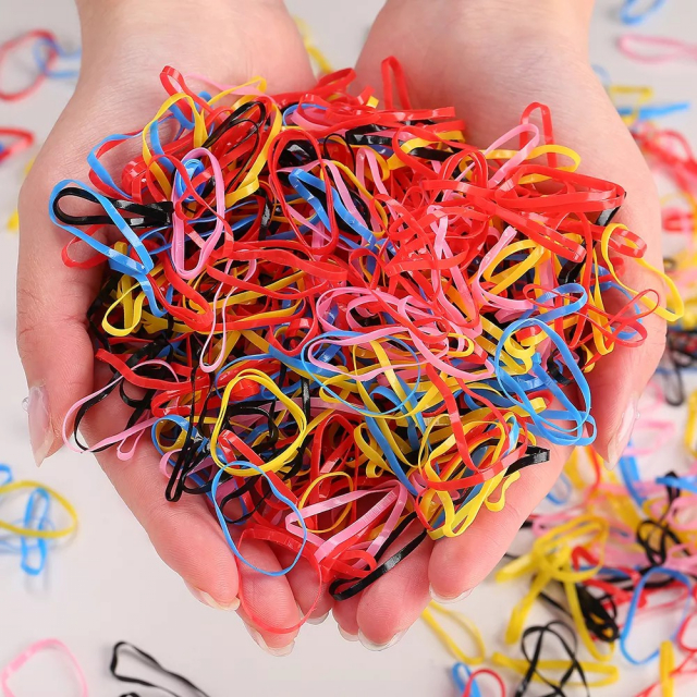 2000-pack Hårsnoddar för barn, Flerfärgad