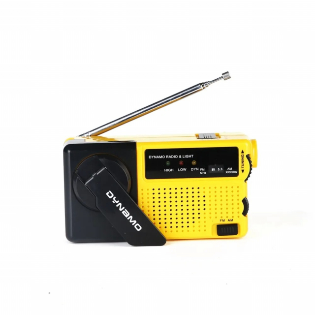 Vevradio med LED-lampa - FM-radio, USB, 1000mAh