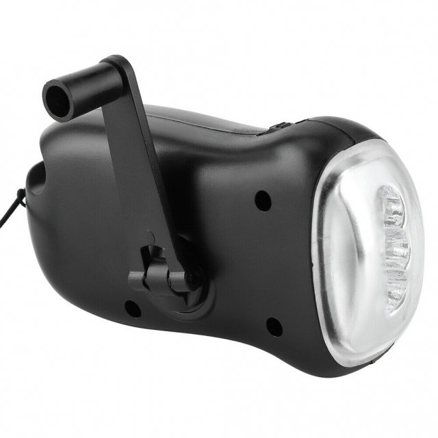 Handdriven LED-ficklampa, Svart