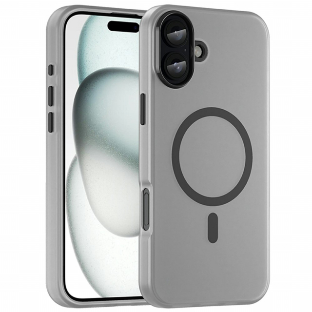 Semi-transparent skal med MagSafe till iPhone 16, Svart