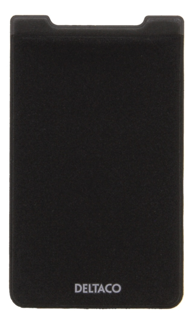 DELTACO Adhesive card holder, RFID blocking, 3M adhesive, black