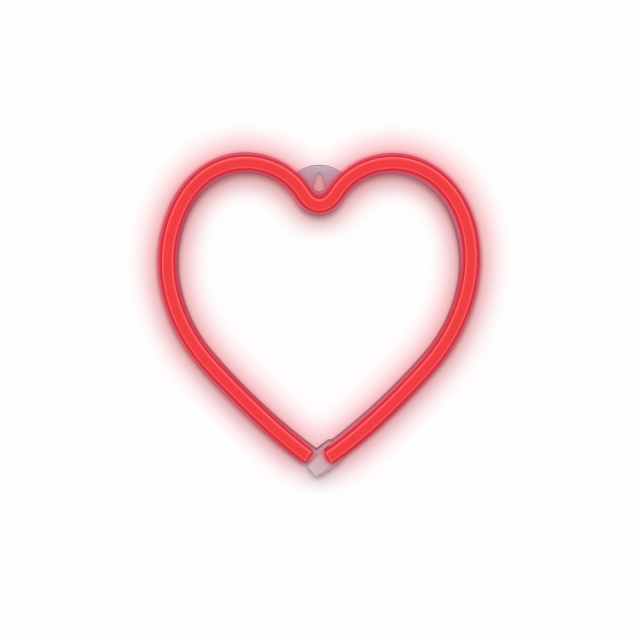 Forever Light Neon LED-Lampa HEART batteri + USB FLNEO7, Röd