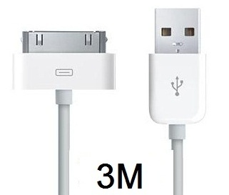 USB-kabel till iPad 3 meter (Vit)