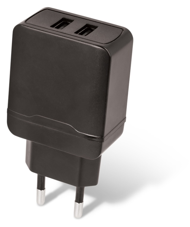 Maxlife USB-snabbladdare, MXTC-02, 2xUSB, fast charge, svart (2,4 A)
