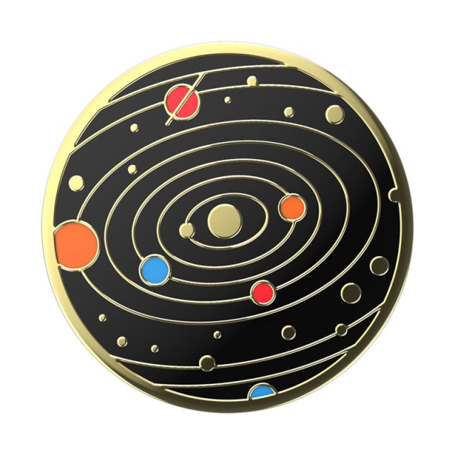 PopSockets Enamel Solar flare Black  Avtagbart Grip med Ställfunktion Premium