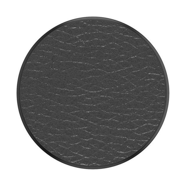 PopSockets Pebbled Vegan Leather Black Avtagbart Grip med Ställfunktion Premium