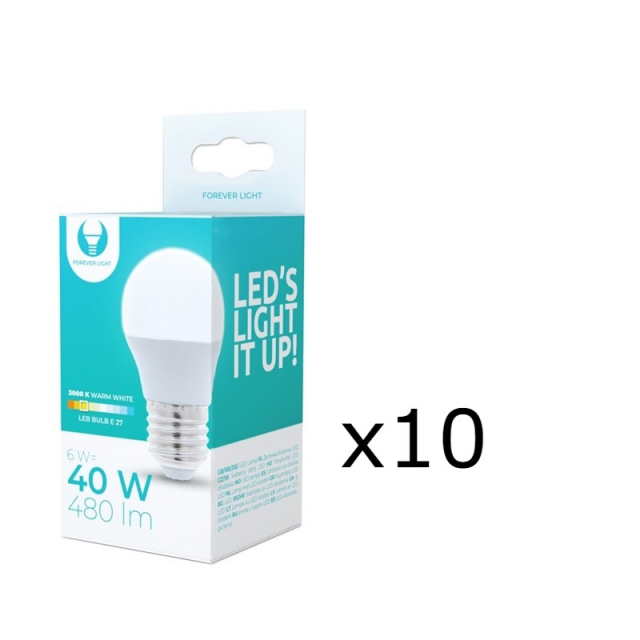 LED-Lampa E27, 6W, 230V, 3000K 10-pack, Varmvitt
