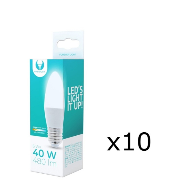 LED-Lampa E27, 6W, 3000K 10-pack, Varmvitt