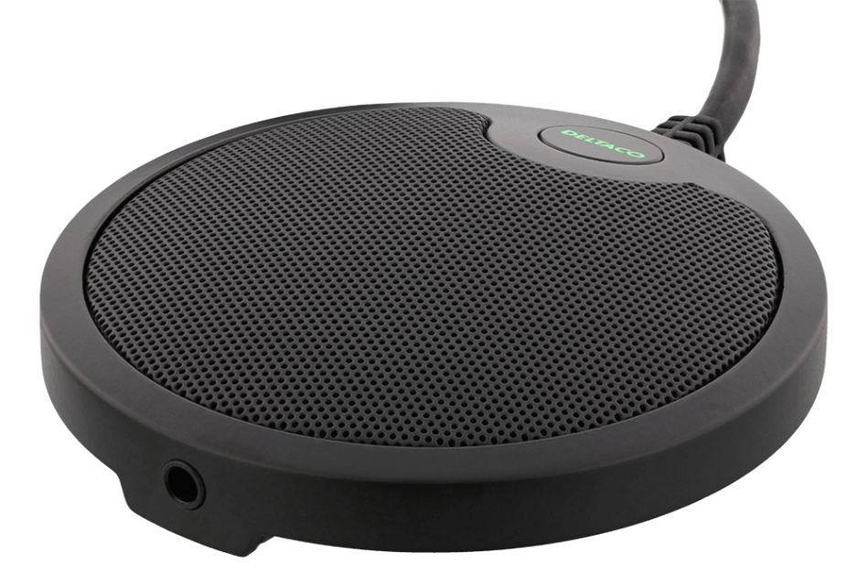 DELTACO Office Tryckzonsmikrofon med USB och 3,5 mm, VoIP/Skype kompat