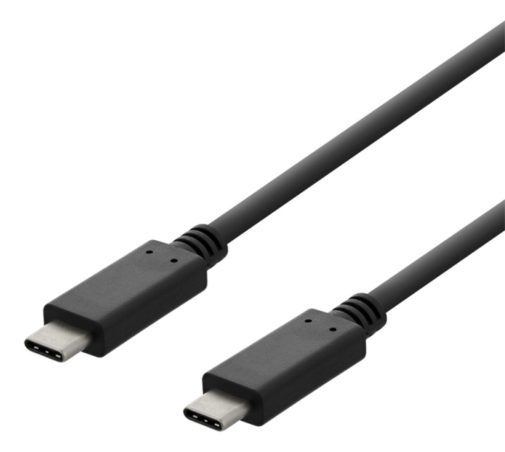 DELTACO USB 2.0 kabel, Typ C - Typ C, 3m, svart