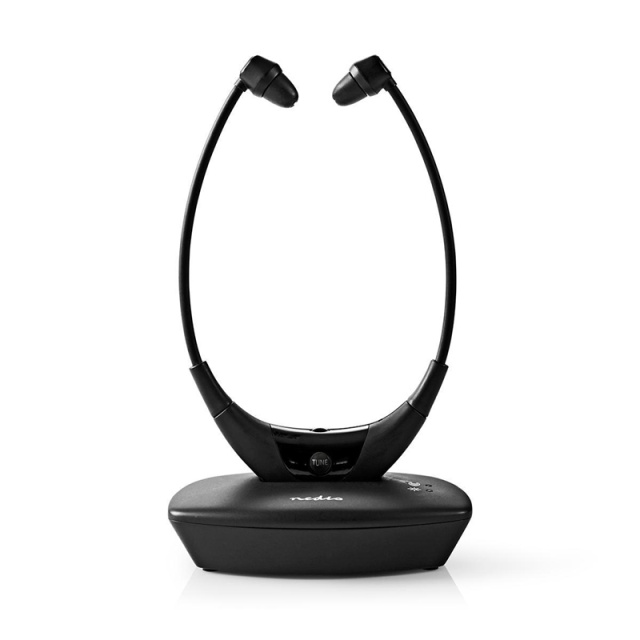 Nedis Trådlösa TV-hörlurar | RF, frequency 868 Mhz | In-Ear | Maximal batteritid: 4.5 timmar | 35 m | Digitalt ljud | Batteri docka | Balans kontroll | Svart