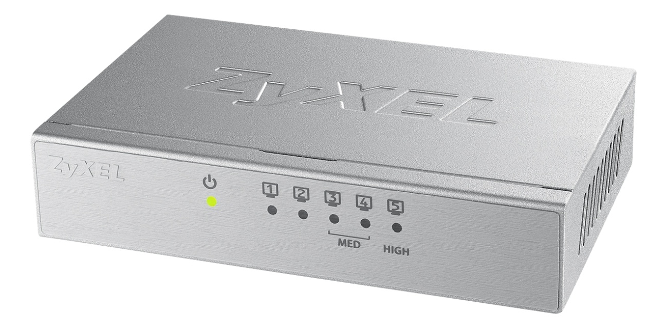 ZyXEL GS-105B v3. 5-port Gigabit switch, metall, silver - Pre-owned, Klass A