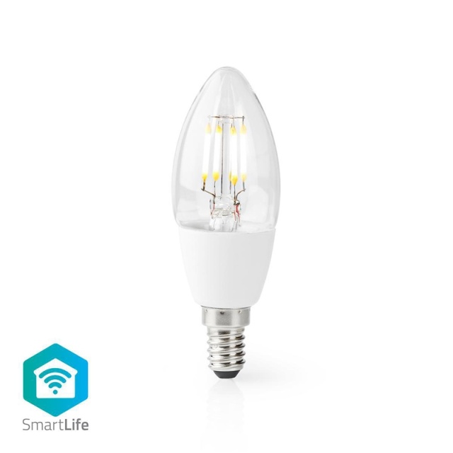 Nedis SmartLife LED vintage lampa | E14 | 400 lm | 5 W | Varm Vit | 2700 K | Glas | Android™ / IOS | Ljus | 1 st