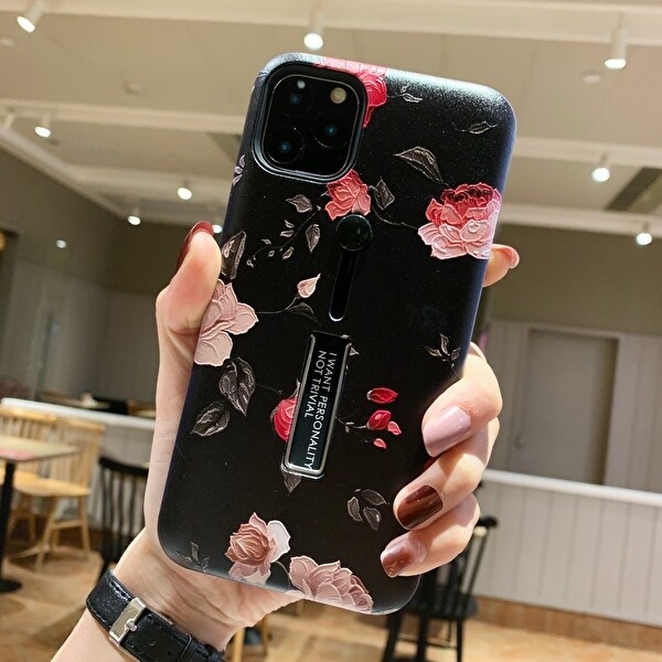 Fashioncase med fingerhållare - iPhone 11 Pro, Flowers