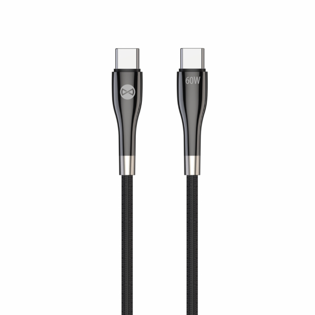 Forever Snygg kabel USB-C - USB-C 1,0 m 60W svart
