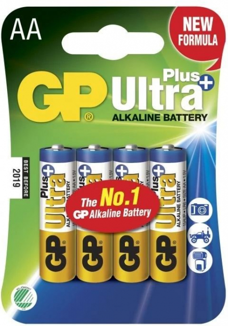 GP Ultra Plus Alkaline AA batteri, 15AUP/LR6, 4-pack