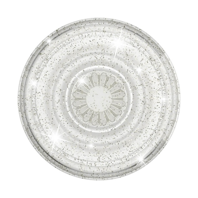 Popsockets Clear Glitter Silver Avtagbart Grip Med Ställfunktion