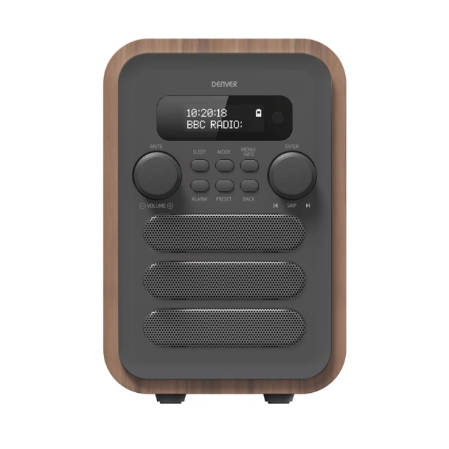 Denver Radio DAB+/FM Bluetooth Trä/grå DAB-48GR Trä/Grafitgrå