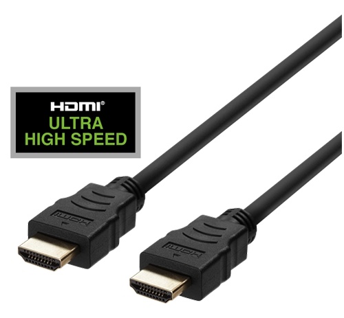 DELTACO ULTRA High Speed HDMI-kabel, 48Gbps, 1m, svart