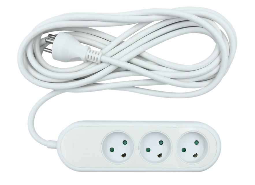 Nordic Quality Power 3-way socket grounded (D), 5m