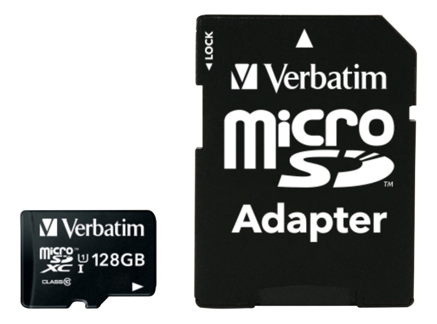 Verbatim microSDXC-kort, 128GB, inkl.adapter, class 10