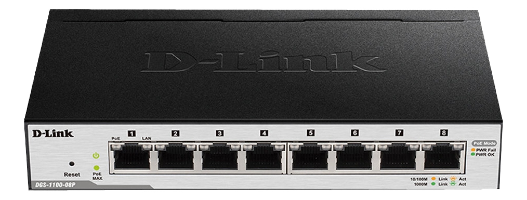 D-Link 8-Port PoE Gigabit Smart Managed Switch, Fanless Design