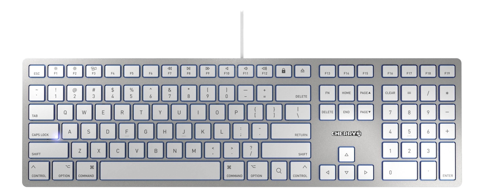 Cherry KC 6000 SLIM FOR MAC, Silver, Nordic layout