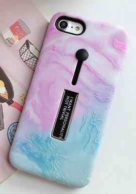 Fashioncase med fingerhållare - iPhone 11 Pro Max, Rosa/Blå