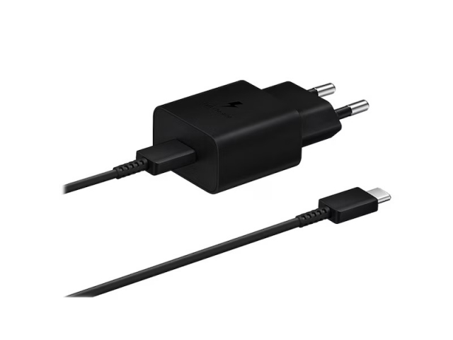 Samsung EP-T1510X USB-C 15W Väggladdare + 3A USB-C Kabel, Svart