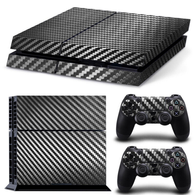 Kolfiber liknande PS4 Skin, Svart