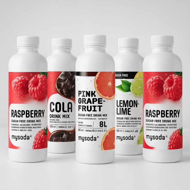 5-pack Mysoda Cola, Grape, Raspberry, Lemon 500 ml - Ger 36L dryck