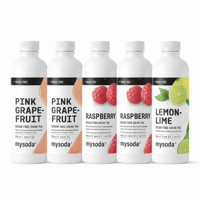 5-pack Mysoda Grape, Raspberry, Lemon 500 ml - Ger 36L dryck