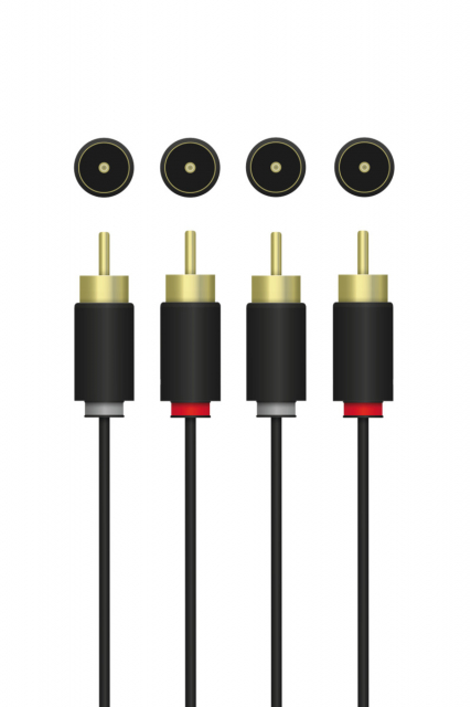 QNECT Stereo RCA-kabel, 2xRCA hane - 2xRCA hane, 3m