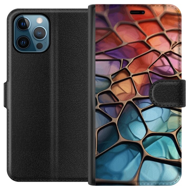 Plånboksfodral till Apple iPhone 12 Pro Max med Metalliskt mönster motiv