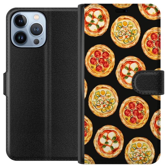 Plånboksfodral till Apple iPhone 13 Pro Max med Pizza motiv