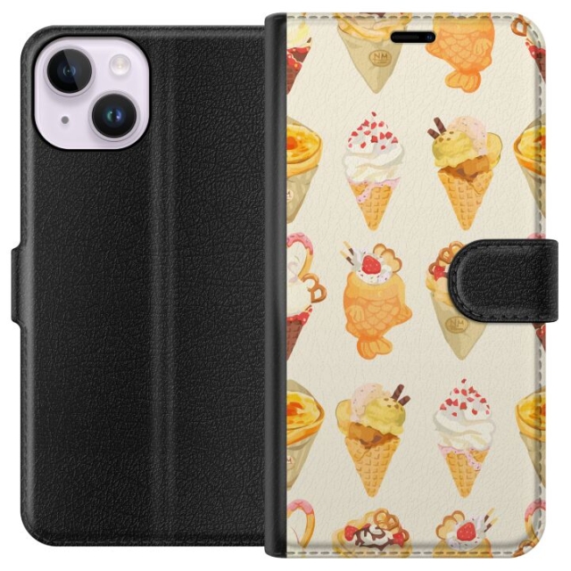 Plånboksfodral till Apple iPhone 14 med Glassigt motiv