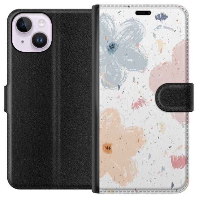 Plånboksfodral till Apple iPhone 14 med Blommor motiv