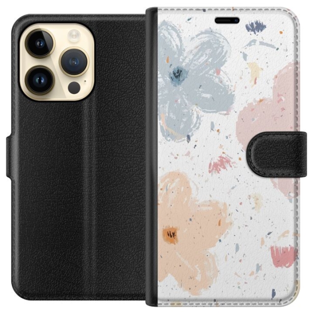 Plånboksfodral till Apple iPhone 15 Pro med Blommor motiv